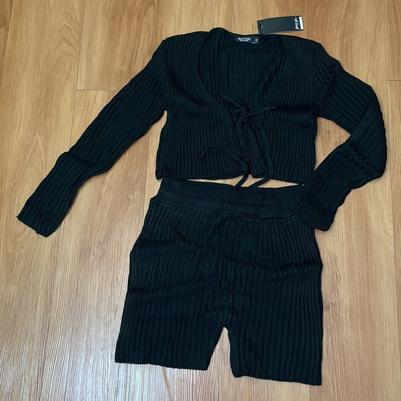 M Tie knit cardigan and shorts set - Picture 5 of 8